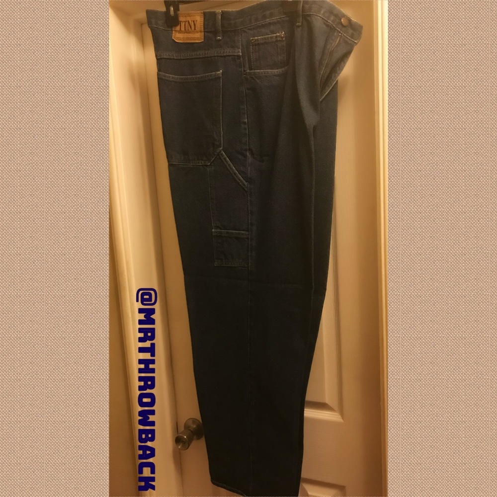 VINTAGE TTNY, Tip Top Pants Club, Relaxed Cargo Jeans. Dark Rinse W40xL32